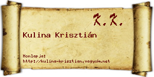 Kulina Krisztián névjegykártya