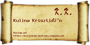 Kulina Krisztián névjegykártya